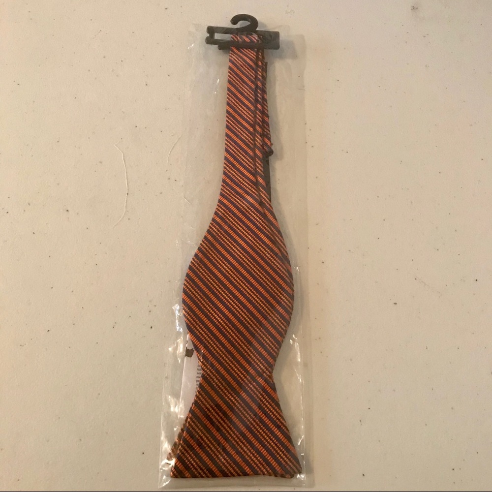 DIBI Orange & Blue Striped Bow Tie (NWOT)